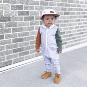 img 2 attached to TheFound Oversized Hooded Jumpsuit: Long Sleeve Baby Boy Romper With Button-Down Ribbed Coverall For Casual Wear