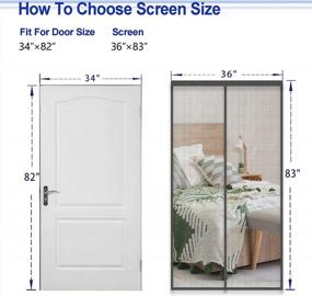 img 3 attached to Easy Install White Magnetic Door Screen For Doorways And Sliding Doors - Fits 34X82 Fiberglass Mesh Screen With Heavy Duty Magnets - Screen Size 36X83