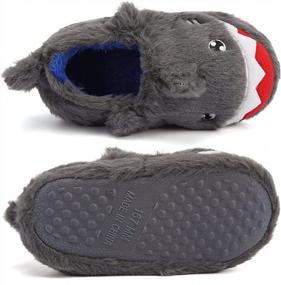 img 2 attached to Comfortable And Cute Cartoon Slippers For Kids: Seannel Plush Memory Foam Slip-Ons For Boys And Girls