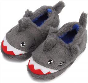 img 4 attached to Comfortable And Cute Cartoon Slippers For Kids: Seannel Plush Memory Foam Slip-Ons For Boys And Girls