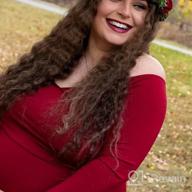 img 1 attached to Elegant Off-Shoulder Molliya Maternity Maxi Dress For Stylish Photoshoots review by Stephanie Butler