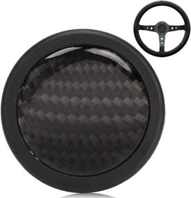 img 2 attached to Carbon Fiber Steering Wheel Horn Push Button for 6-Bolt Steering Wheels by KIMISS