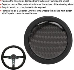 img 3 attached to Carbon Fiber Steering Wheel Horn Push Button for 6-Bolt Steering Wheels by KIMISS