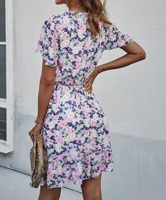 img 1 attached to Floral Boho Mini Dress For Women: QegarTop'S Casual, Summer-Ready Ruffle And Chiffon Outfit
