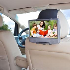 img 4 attached to Car Headrest Mount Holder For Swivel & Standard Portable DVD Players - WANPOOL Black | DVD Player Not Included