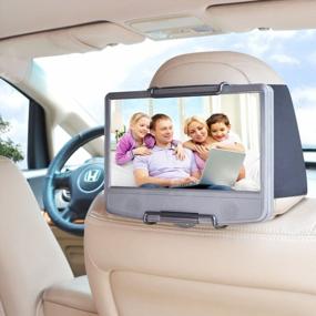 img 2 attached to Car Headrest Mount Holder For Swivel & Standard Portable DVD Players - WANPOOL Black | DVD Player Not Included