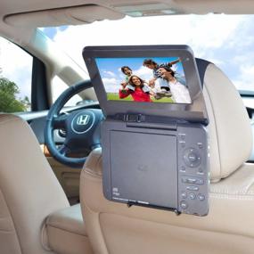 img 3 attached to Car Headrest Mount Holder For Swivel & Standard Portable DVD Players - WANPOOL Black | DVD Player Not Included