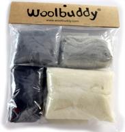 woolbuddy needle felting wool roving kit - 6 vibrant natural colors with instructions for winter projects logo