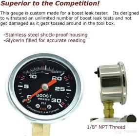 img 3 attached to 🔍 Turbo Boost Leak Tester Kit with Premium Stainless Steel Gauge - 3" Universal, T-Bolt Clamps, 30PSI