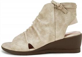 img 3 attached to Stylish Women'S Backless Sandals With Open Toe And Ruched Cutouts, Low Heel Ankle Boots, Zip Up Summer Shoes By Syktkmx