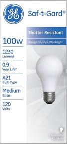 img 1 attached to GE Lighting 47261 100-Watt SAF-T-GARD Rough Service A21 Light Bulb: Durable and Long-lasting, 1-Pack