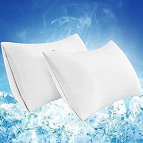 img 2 attached to LUXEAR Pillowcase, 2 Pack Envelope Closure Cooling Pillowcases With Double-Side Design [Arc-Chill Cooling & Cotton Fiber], Anti-Static, Skin-Friendly, Machine Washable Pillow Cases (20X30 In)-White