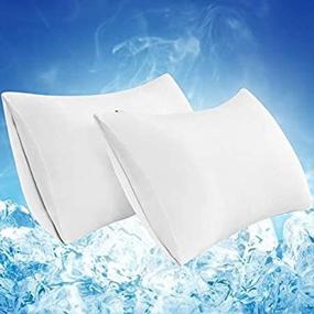 img 1 attached to LUXEAR Pillowcase, 2 Pack Envelope Closure Cooling Pillowcases With Double-Side Design [Arc-Chill Cooling & Cotton Fiber], Anti-Static, Skin-Friendly, Machine Washable Pillow Cases (20X30 In)-White
