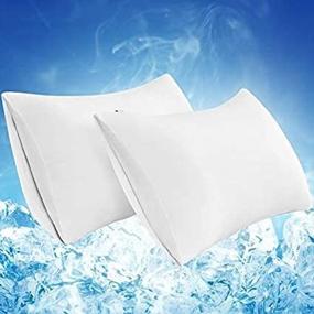 img 3 attached to LUXEAR Pillowcase, 2 Pack Envelope Closure Cooling Pillowcases With Double-Side Design [Arc-Chill Cooling & Cotton Fiber], Anti-Static, Skin-Friendly, Machine Washable Pillow Cases (20X30 In)-White