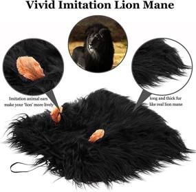 img 2 attached to 🦁 Onmygogo Lion Mane Wig for Dogs with Ears - Funny Pet Costumes for Halloween and Christmas