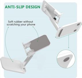 img 2 attached to Foldable Adjustable Angle SHANSHUI Phone Stand - Height & Non-Slip Tablet Holder For IPhone And All Mobile Phones/Tablets (White)