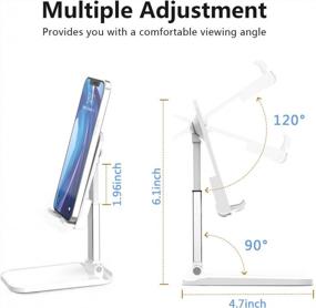 img 1 attached to Foldable Adjustable Angle SHANSHUI Phone Stand - Height & Non-Slip Tablet Holder For IPhone And All Mobile Phones/Tablets (White)