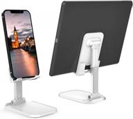 foldable adjustable angle shanshui phone stand - height & non-slip tablet holder for iphone and all mobile phones/tablets (white) logo