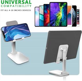 img 3 attached to Foldable Adjustable Angle SHANSHUI Phone Stand - Height & Non-Slip Tablet Holder For IPhone And All Mobile Phones/Tablets (White)