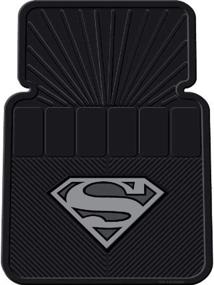 img 1 attached to 🚗 Silver Superman Universal Fit Car Truck SUV Front Floor Mats Pair by Plasticolor 001337R05