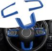 rt-tcz steering wheel trim cover abs interior decoration accessories for 2018-2021 jeep wrangler jl jlu for 2020 2021 jeep gladiator jt 3pcs blue logo