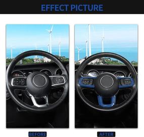 img 2 attached to RT-TCZ Steering Wheel Trim Cover ABS Interior Decoration Accessories For 2018-2021 Jeep Wrangler JL JLU For 2020 2021 Jeep Gladiator JT 3PCS Blue