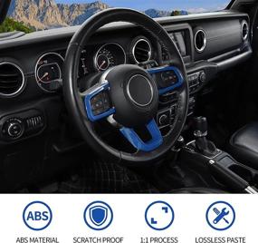 img 3 attached to RT-TCZ Steering Wheel Trim Cover ABS Interior Decoration Accessories For 2018-2021 Jeep Wrangler JL JLU For 2020 2021 Jeep Gladiator JT 3PCS Blue