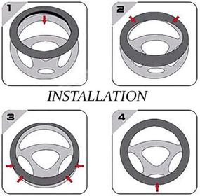 img 1 attached to Gooogo Leather Steering Anti Slip Protector Interior Accessories