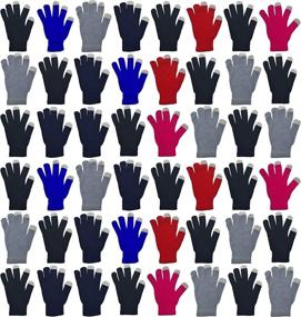 img 4 attached to Bulk Brushed Interior Stretch Assortment of Men's Accessories at Gloves & Mittens