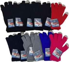 img 2 attached to Bulk Brushed Interior Stretch Assortment of Men's Accessories at Gloves & Mittens
