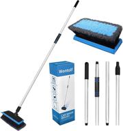 🧹 long handle car wash brush with soft bristles and built-in bumper - ideal for cars, rvs, trucks, boats, pool decks, solar panels, and floors - lightweight extension pole included (2.56-5.21 feet) логотип