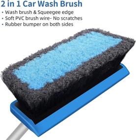 img 1 attached to 🧹 Long Handle Car Wash Brush with Soft Bristles and Built-in Bumper - Ideal for Cars, RVs, Trucks, Boats, Pool Decks, Solar Panels, and Floors - Lightweight Extension Pole Included (2.56-5.21 Feet)