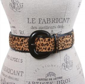 img 1 attached to 🐆 Stylish Leopard Patent Leather Accessories for Fashion-forward Women's Belts