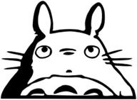 🚗 totoro head car window decal: stylish & durable black vinyl, 10" size логотип