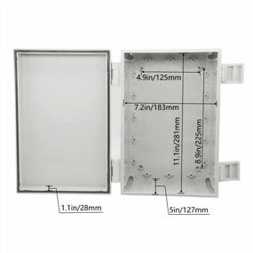 img 2 attached to Zulkit Junction Box ABS Plastic Waterproof IP65 Electrical Boxes Hinged Shell Outdoor Universal Project Enclosure With Mounting Plate And Wall Brackets Grey 11.8X7.9X6.3 Inch(300X200X160Mm)