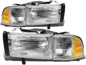 img 4 attached to 🚦 OE Style Headlights+Corner Lights for 94-02 Ram - DNA Motoring HL-OEM-DR94-4P Compatible