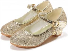 img 4 attached to Sparkling Mary Jane Princess Dress Shoes For Girls Perfect For Parties And Special Events