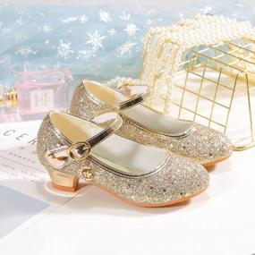 img 2 attached to Sparkling Mary Jane Princess Dress Shoes For Girls Perfect For Parties And Special Events