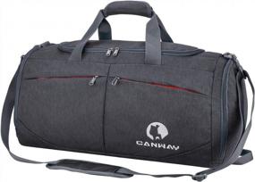 45l lightweight canway sports gym bag with wet pocket & shoes compartment - perfect for traveling men & women! logo