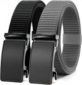 img 4 attached to 2-Pack Chaoren Elastic Ratchet Belts For Men, Casual 1 3/8 Inches With Golf Belt And Outside Tail, Easy To Tighten - Comes In Gift Box