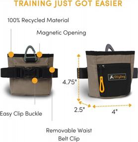 img 2 attached to OllyDog Goodie Treat Bag, Dog Treat Pouch, Waist Belt Clip For Hands-Free Training, Magnetic Closure, Dog Training And Behavior Aids, Three Ways To Wear, (Champagne)
