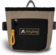 ollydog goodie treat bag, dog treat pouch, waist belt clip для тренировки без использования рук, магнитное закрытие, помощь в тренировке и поведении собаки, три способа ношения, (шампанское) логотип