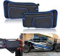 🔵 enhance storage efficiency with goldfire maverick x3 accessories - rear x3 door bags for can am maverick x3 max turbo r (blue piping) логотип