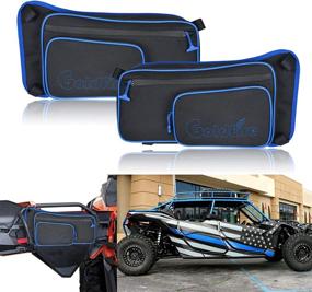 img 4 attached to 🔵 Enhance Storage Efficiency with Goldfire Maverick X3 Accessories - Rear X3 Door Bags for Can Am Maverick X3 Max Turbo R (Blue Piping)