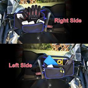 img 1 attached to 🔵 Enhance Storage Efficiency with Goldfire Maverick X3 Accessories - Rear X3 Door Bags for Can Am Maverick X3 Max Turbo R (Blue Piping)