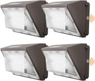 oooled led wall pack light 60w 6600lm 5000k(dusk-to-dawn light photocell,waterproof ip65) 600w hps/hid equivalent commercial and industrial outdoor security lighting for warehouses 4pk логотип
