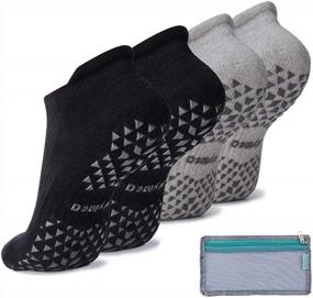 img 4 attached to Unisex Non-Slip Grip Socks: Perfect For Yoga, Hospital, Pilates, Barre & More!