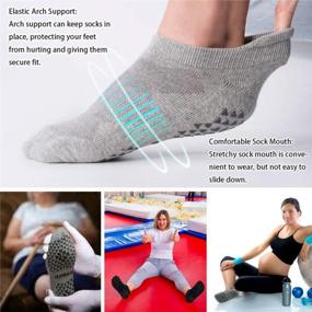img 1 attached to Unisex Non-Slip Grip Socks: Perfect For Yoga, Hospital, Pilates, Barre & More!