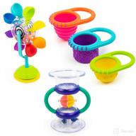 🌪️ sassy whirling wheel waterfall: double dip funnel & flex n fill cups 5pc - a whirlwind of water play fun! logo