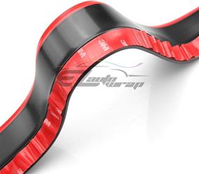 img 2 attached to 🚗 EZAUTOWRAP Universal 2 Tone Black & Red PU Rubber Front Bumper Lip Splitter Spoiler Chin Body Air Wing Kit 8FT: Enhancing Car Style and Aerodynamics